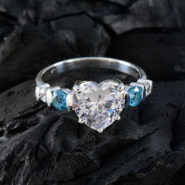 Cubic zirconia CZ Penta French Sterling Silver White Gems Tiny Glamorous Ring Jewelry
