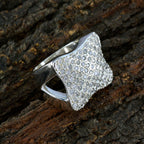 Cubic zirconia CZ multiple French Sterling Silver White Gems Chunky Heritage Ring Jewellery