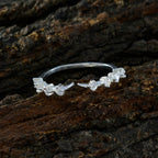 Cubic zirconia CZ multiple Turkish 925 Silver White Gemstone Elegant  Romantic Ring Jewellery