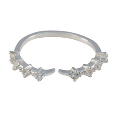 Cubic zirconia CZ multiple Turkish 925 Silver White Gemstone Elegant  Romantic Ring Jewellery