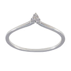 Cubic zirconia CZ Trilogy American 92.5 Silver White Gems Minimalist Sophisticated Ring Jewelry