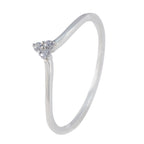 Cubic zirconia CZ Trilogy American 92.5 Silver White Gems Minimalist Sophisticated Ring Jewelry