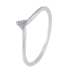 Cubic zirconia CZ Trilogy American 92.5 Silver White Gems Minimalist Sophisticated Ring Jewelry