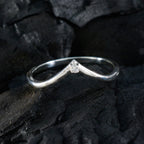 Cubic zirconia CZ Solitaire Korean Silver White Gemstone Minimalist valentine Ring Jewelry