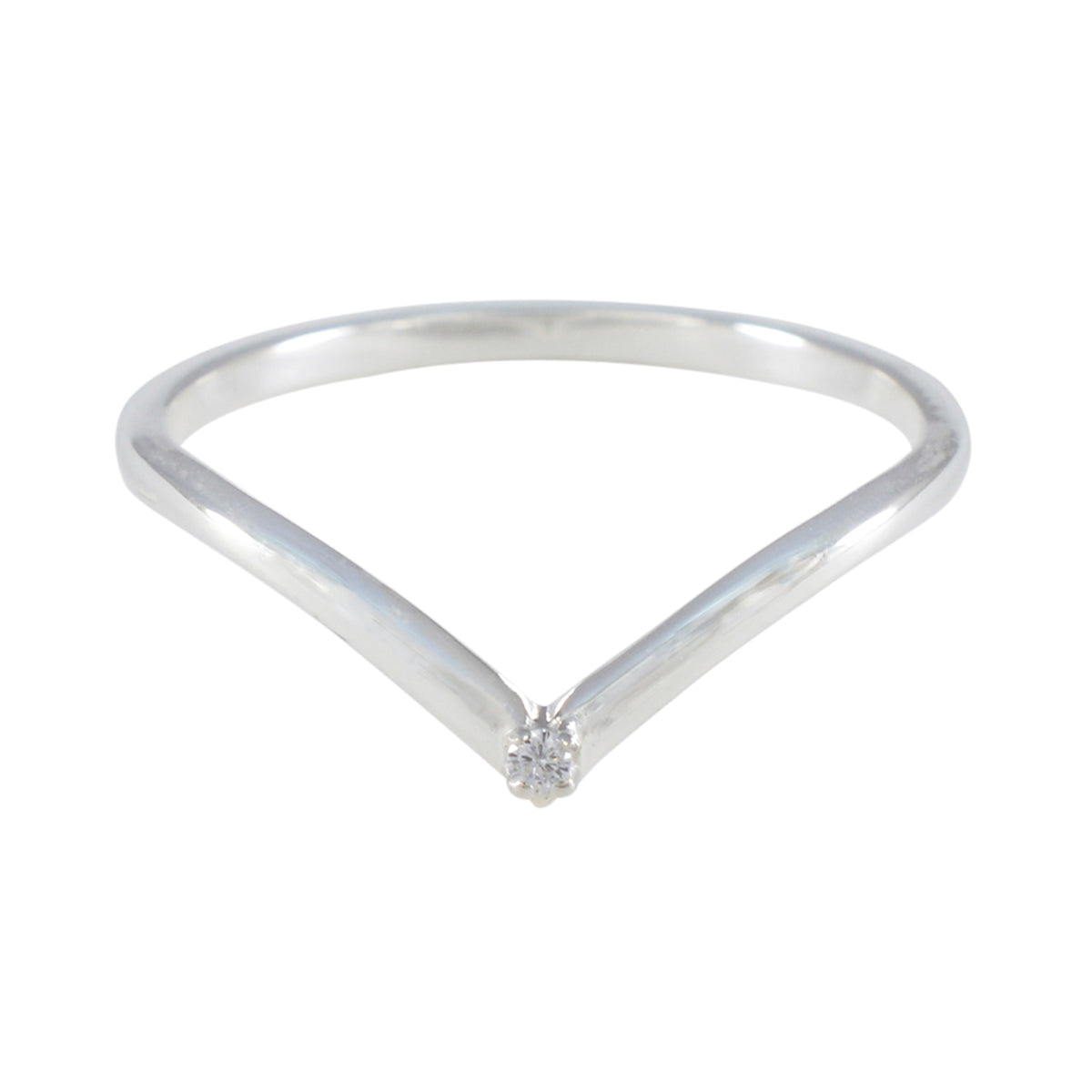 Cubic zirconia CZ Solitaire Korean Silver White Gemstone Minimalist valentine Ring Jewelry メイン画像