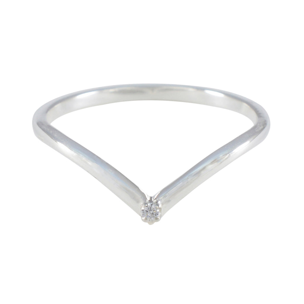 Cubic zirconia CZ Solitaire Korean Silver White Gemstone Minimalist valentine Ring Jewelry
