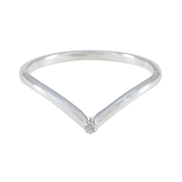 Cubic zirconia CZ Solitaire Korean Silver White Gemstone Minimalist valentine Ring Jewelry