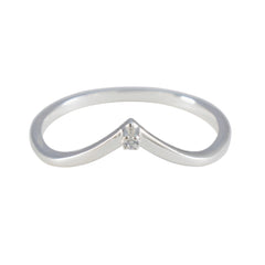 Cubic zirconia CZ Solitaire Korean Silver White Gemstone Minimalist valentine Ring Jewelry