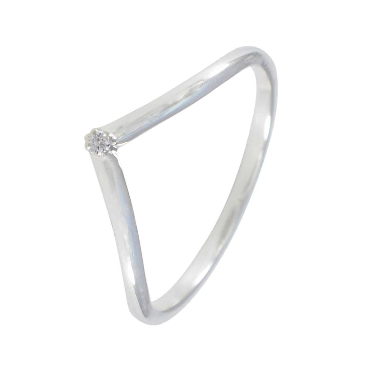 Cubic zirconia CZ Solitaire Korean Silver White Gemstone Minimalist valentine Ring Jewelry