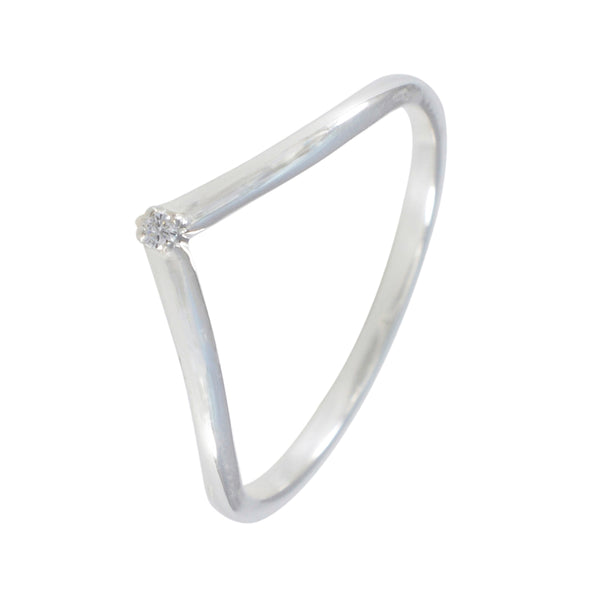 Cubic zirconia CZ Solitaire Korean Silver White Gemstone Minimalist valentine Ring Jewelry