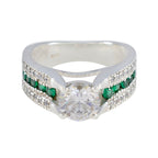 Cubic zirconia CZ Halo Egyptian Silver White Gemstones Classic Luxurious Ring Jewelry