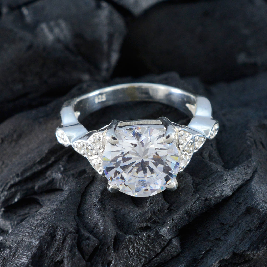 Cubic zirconia CZ Halo Russian 925 Silver White Gemstones Slim Sophisticated Ring Jewelry