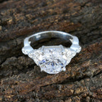 Cubic zirconia CZ Halo Russian 925 Silver White Gemstones Slim Sophisticated Ring Jewelry