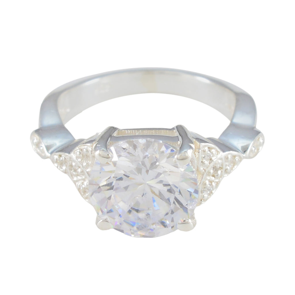 Cubic zirconia CZ Halo Russian 925 Silver White Gemstones Slim Sophisticated Ring Jewelry