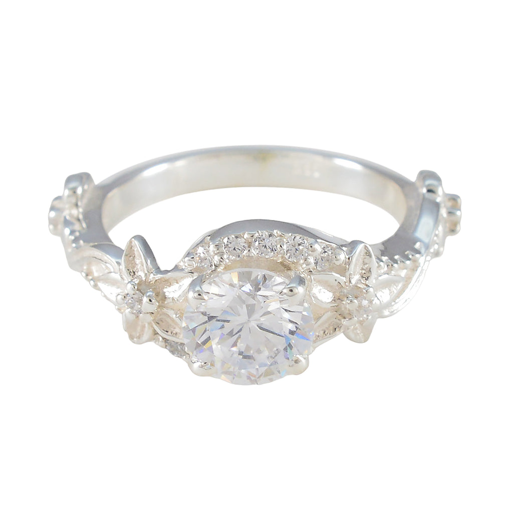 Cubic zirconia CZ Halo Egyptian Silver White Gemstones Tiny Cultural Ring Jewellery