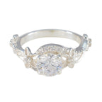 Cubic zirconia CZ Halo Egyptian Silver White Gemstones Tiny Cultural Ring Jewellery