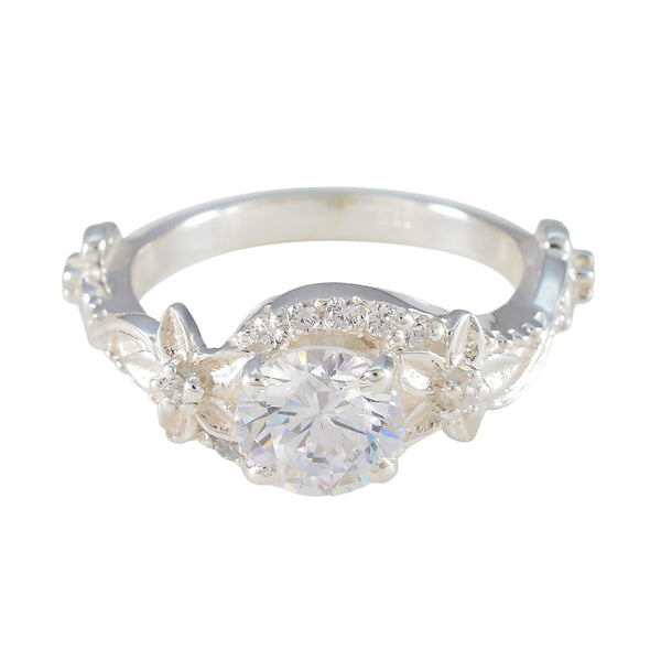 Cubic zirconia CZ Halo Egyptian Silver White Gemstones Tiny Cultural Ring Jewellery