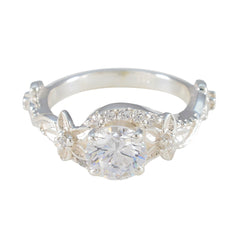 Cubic zirconia CZ Halo Egyptian Silver White Gemstones Tiny Cultural Ring Jewellery