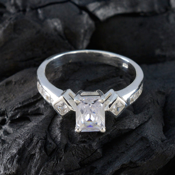 Cubic zirconia CZ Halo French Sterling Silver White Gems Tiny Boho Ring Jewelry