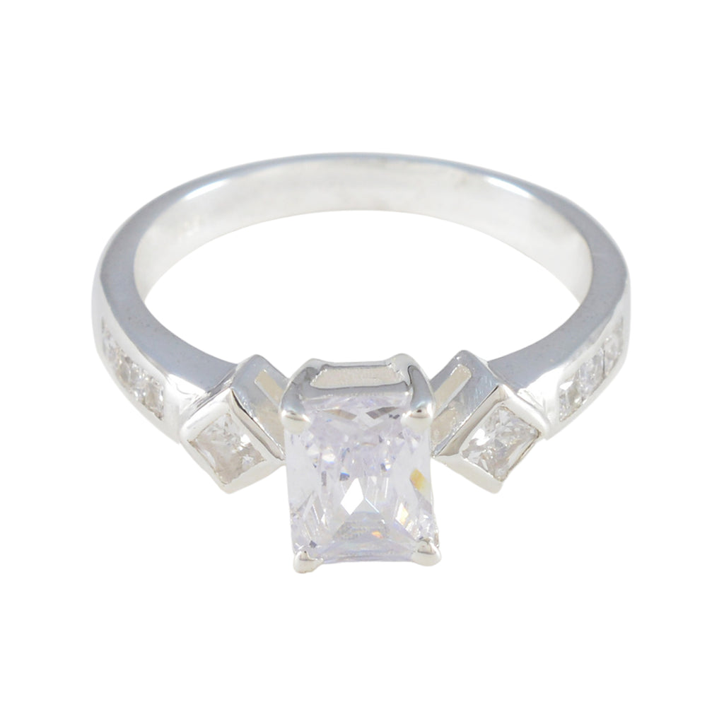 Cubic zirconia CZ Halo French Sterling Silver White Gems Tiny Boho Ring Jewelry