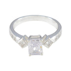 Cubic zirconia CZ Halo French Sterling Silver White Gems Tiny Boho Ring Jewelry