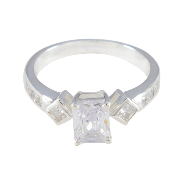 Cubic zirconia CZ Halo French Sterling Silver White Gems Tiny Boho Ring Jewelry