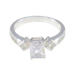 Cubic zirconia CZ Halo French Sterling Silver White Gems Tiny Boho Ring Jewelry