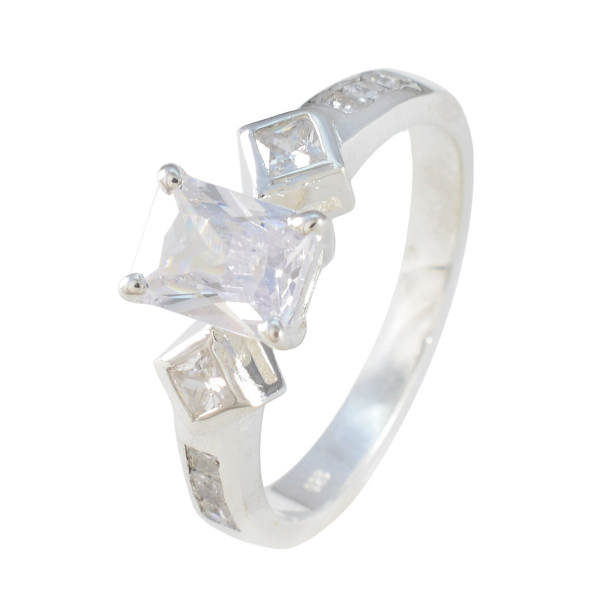 Cubic zirconia CZ Halo French Sterling Silver White Gems Tiny Boho Ring Jewelry Второстепенное изображение товара