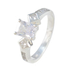 Cubic zirconia CZ Halo French Sterling Silver White Gems Tiny Boho Ring Jewelry