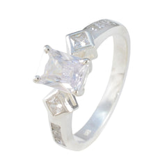 Cubic zirconia CZ Halo French Sterling Silver White Gems Tiny Boho Ring Jewelry