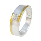 Zirkonia CZ Solitär Russisches Silber Weiße Edelsteine Winziger luxuriöser Bandschmuck