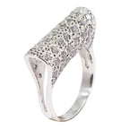 Cubic zirconia CZ multiple African 92.5 Silver White Gemstones Slim Modern Ring Jewellery