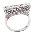 Cubic zirconia CZ multiple African 92.5 Silver White Gemstones Slim Modern Ring Jewellery