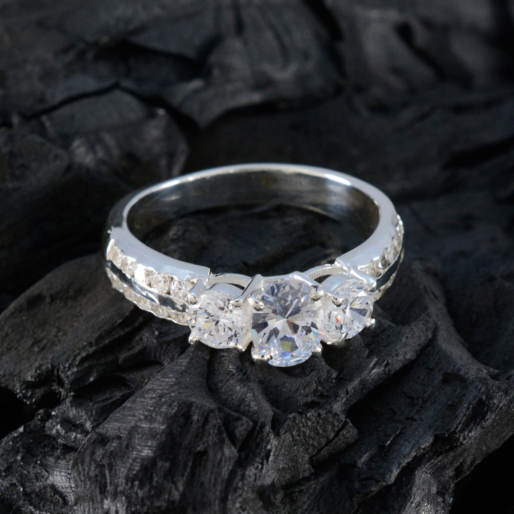 Cubic zirconia CZ Halo African Sterling Silver White Gemstone Eye catching Trendy Ring Jewellery