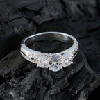 Cubic zirconia CZ Halo African Sterling Silver White Gemstone Eye catching Trendy Ring Jewellery