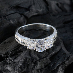 Cubic zirconia CZ Halo African Sterling Silver White Gemstone Eye catching Trendy Ring Jewellery