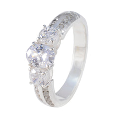 Cubic zirconia CZ Halo African Sterling Silver White Gemstone Eye catching Trendy Ring Jewellery