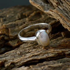 Pearl Solitaire Japanese Sterling Silver White Gems Delicate Sophisticated Ring Jewelry