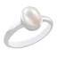Pearl Solitaire Japanese Sterling Silver White Gems Delicate Sophisticated Ring Jewelry