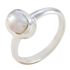 Pearl Solitaire Japanese Sterling Silver White Gems Delicate Sophisticated Ring Jewelry