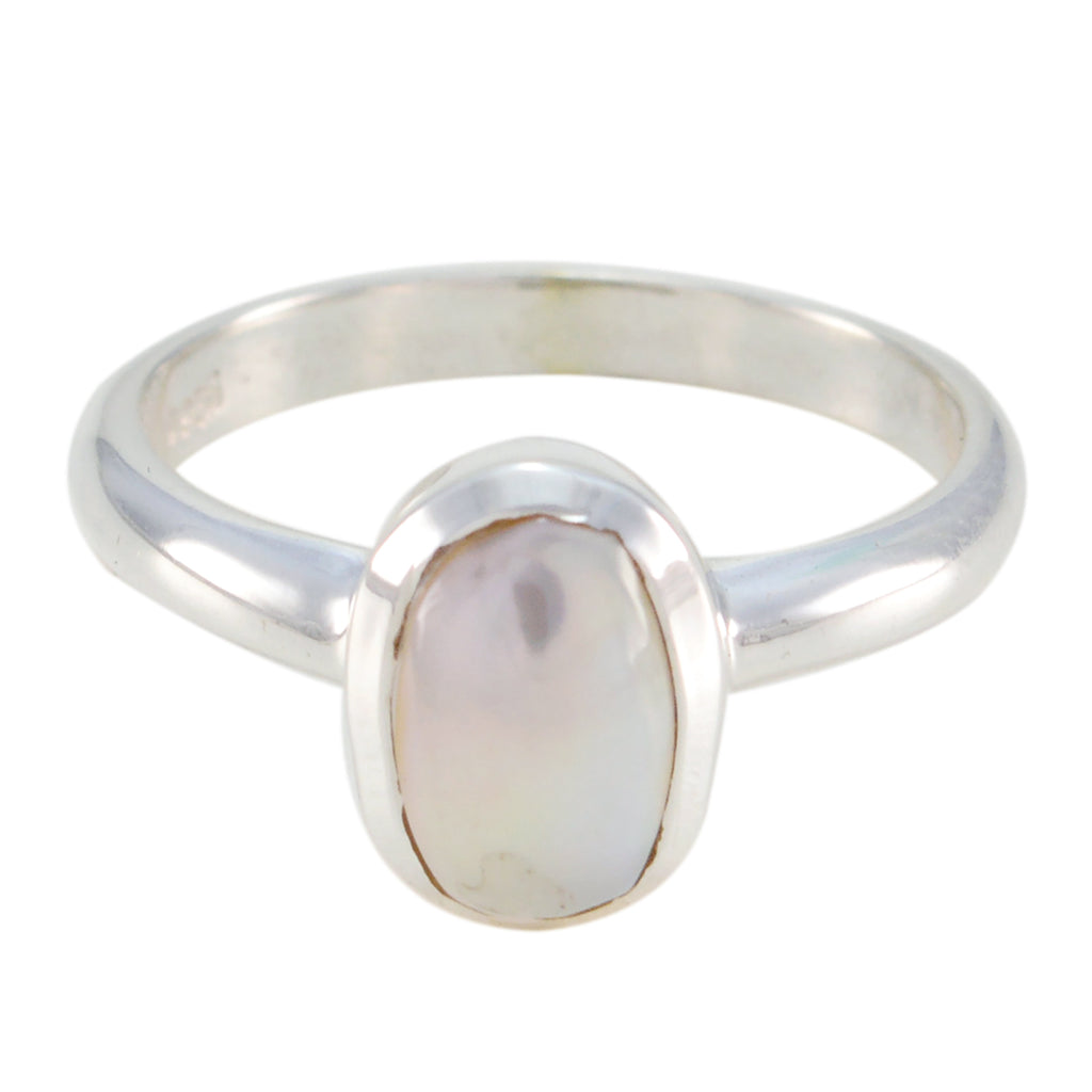 Pearl Solitaire Japanese Sterling Silver White Gems Delicate Sophisticated Ring Jewelry