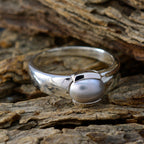 Pearl Solitaire French 925 Sterling Silver White Gems Eye catching propsel Ring Jewelry