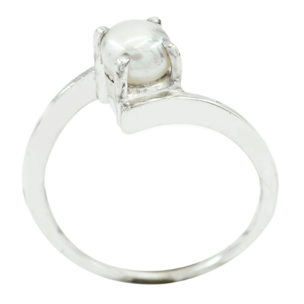 Pearl Solitaire Turkish 92.5 Silver White Gemstones Dainty Fairytale Ring Jewelry