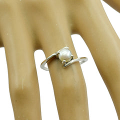 Pearl Solitaire Turkish 92.5 Silver White Gemstones Dainty Fairytale Ring Jewelry
