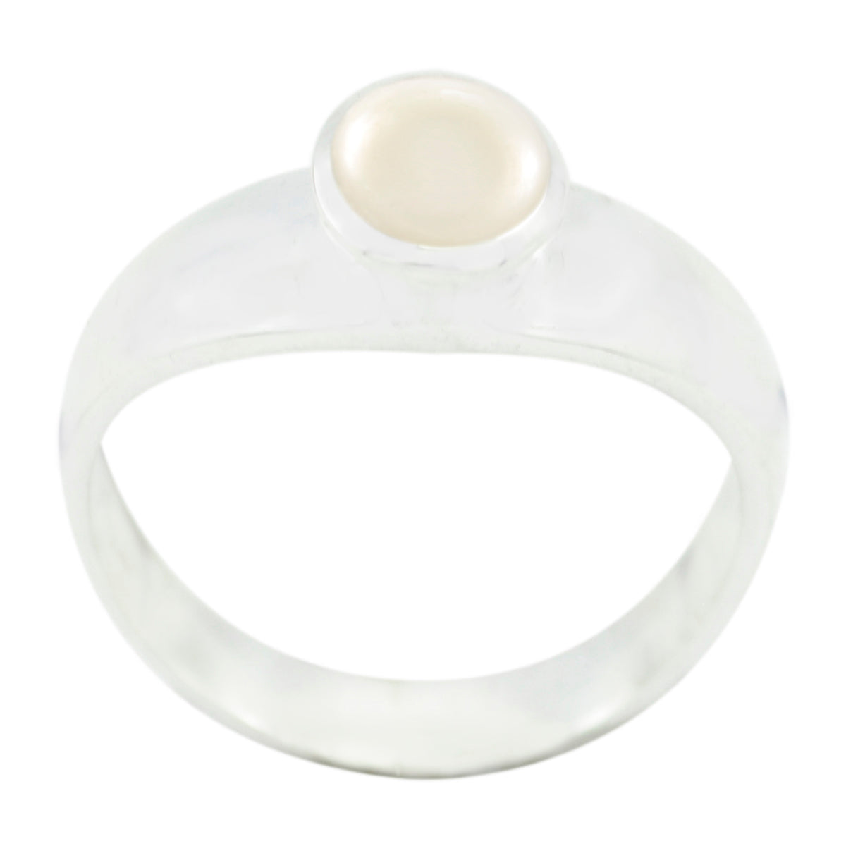 Pearl Solitaire Turkish Silver White Gemstone Whisper thin Abstract Ring Jewellery