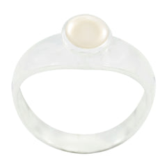 Pearl Solitaire Turkish Silver White Gemstone Whisper thin Abstract Ring Jewellery