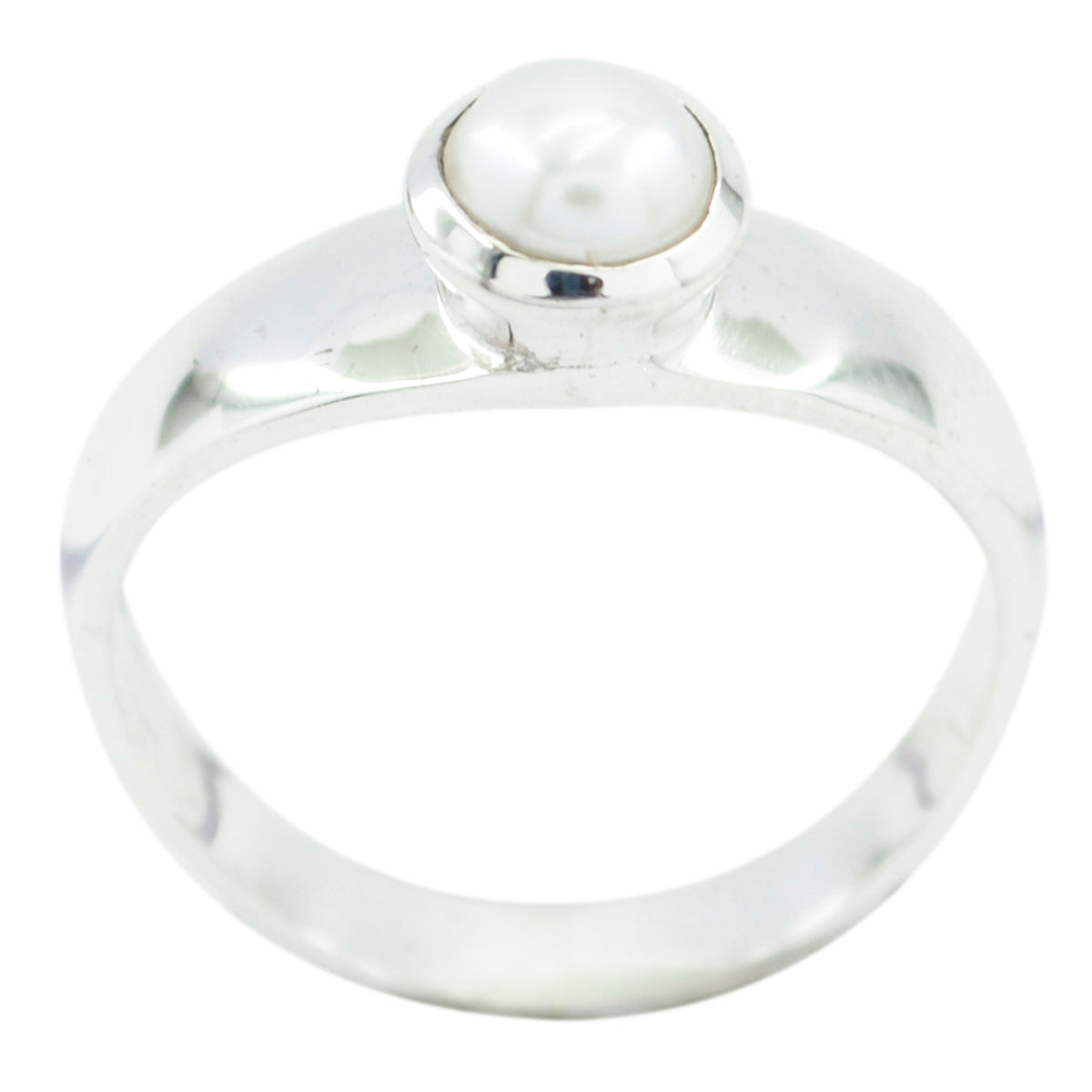 Pearl Solitaire Turkish Silver White Gemstone Whisper thin Abstract Ring Jewellery
