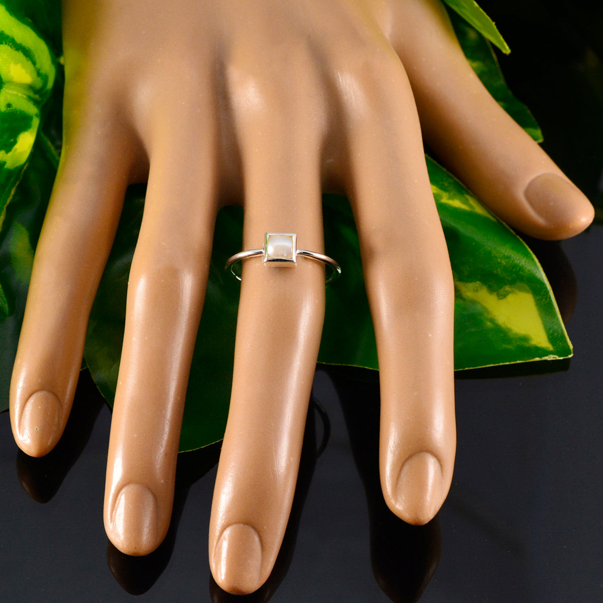 Pearl Solitaire Turkish Silver White Gemstone Elegant  Fairytale Ring Jewellery