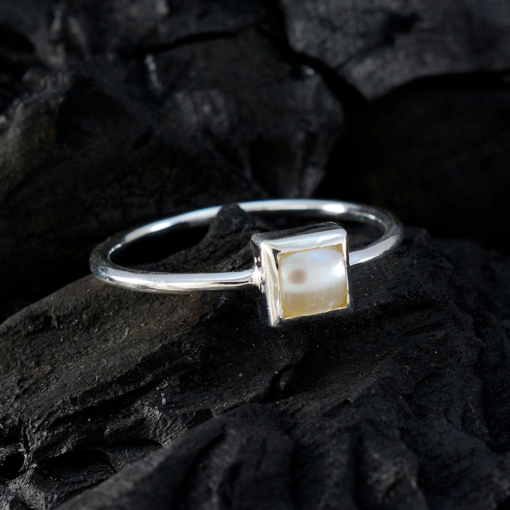 Pearl Solitaire Turkish Silver White Gemstone Elegant  Fairytale Ring Jewellery