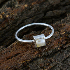 Pearl Solitaire Turkish Silver White Gemstone Elegant  Fairytale Ring Jewellery